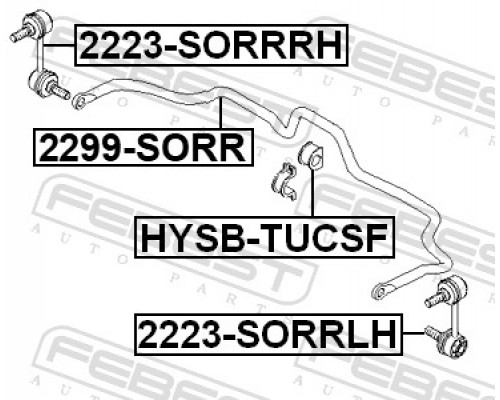 2299-SORR FEBEST Стабилизатор задний для Kia Sorento (JC) 2002-2009