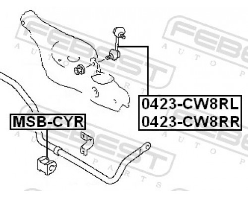 0423-CW8RR FEBEST Стойка заднего стабилизатора