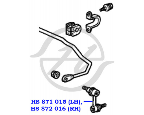 HS872016 Hanse Стойка заднего стабилизатора правая для Honda Civic (EJ, EK Sed+3HB) 1995-2001