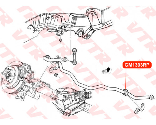 GM1303RP VTR Втулка (сайлентблок) заднего стабилизатора для Chevrolet Trail Blazer 2001-2010