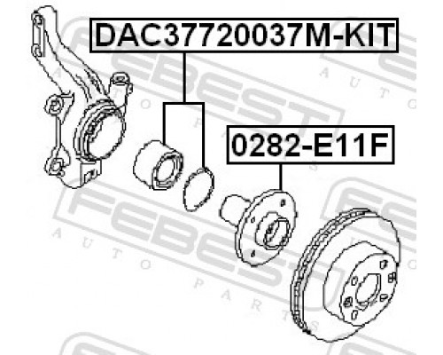 DAC37720037M-KIT FEBEST Подшипник ступицы (к-кт)