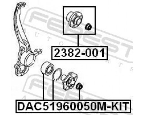 2382-001 FEBEST Ступица передняя/задняя