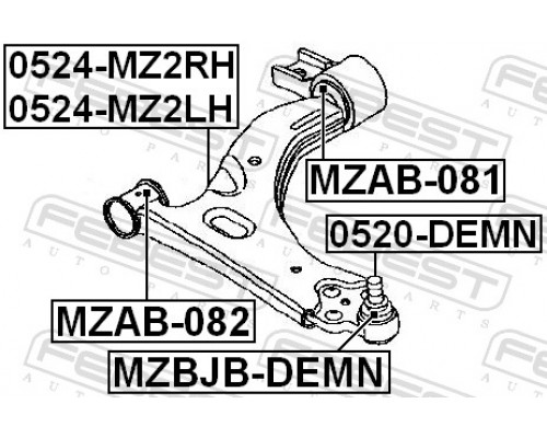 0520-DEMN FEBEST Опора шаровая передней подвески