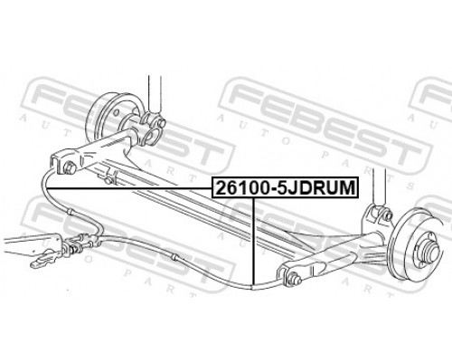 26100-5JDRUM FEBEST Трос стояночного тормоза для Skoda Roomster 2006-2015