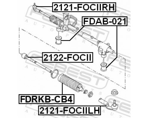 FDRKB-CB4 FEBEST Пыльник рулевой тяги (к-кт)