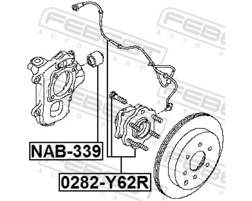 0282-Y62R FEBEST Ступица задняя