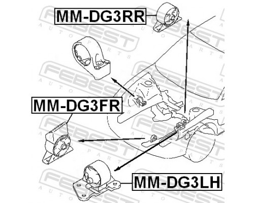 MM-DG3RR FEBEST Опора двигателя задняя