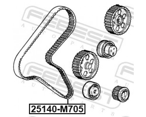 25140-M705 FEBEST Ремень ГРМ