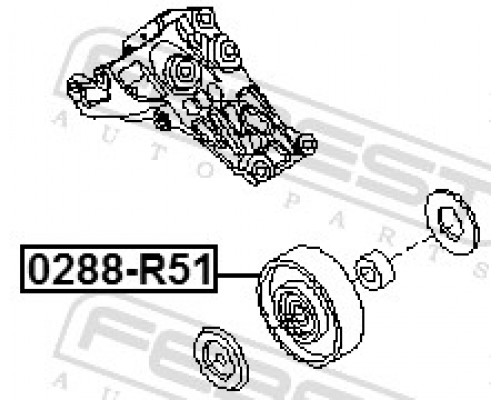 0288-R51 FEBEST Ролик дополнительный руч. ремня