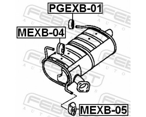 PGEXB-01 FEBEST Резинка подвеса глушителя PGEXB-01 FEBEST Резинка подвеса глушителя