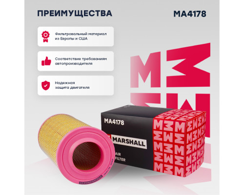 Фильтр воздушный PEUGEOT BOXER 94-; FIAT DUCATO 94-; CITROEN JUMPER 94-