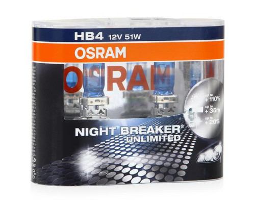 Лампы автомобильные OSRAM 51W 12V P22D +150%  Night Breaker Laser 2 шт.