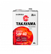 Масло моторное синтетическое Takayama Adaptec 5W-40 4л (ст.арт.605521) (605587)