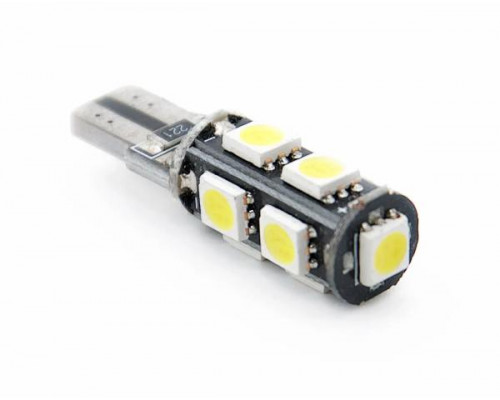 Светодиод 12V T10 10SMD W2,1x9,5D WHITE Button