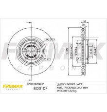 BD-0107 Fremax Диск тормозной передний вентилируемый