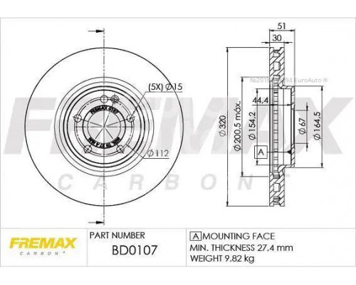 BD-0107 Fremax Диск тормозной передний вентилируемый