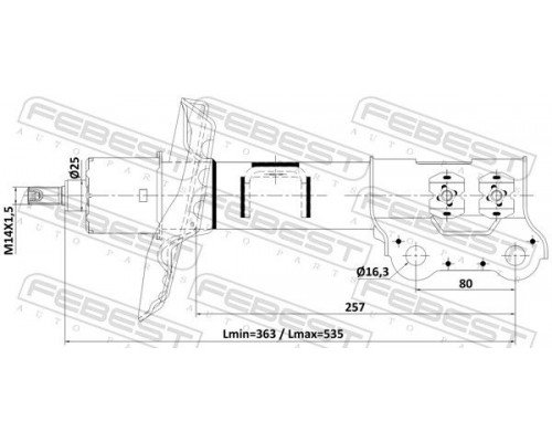 22110-003FL FEBEST Амортизатор передний левый