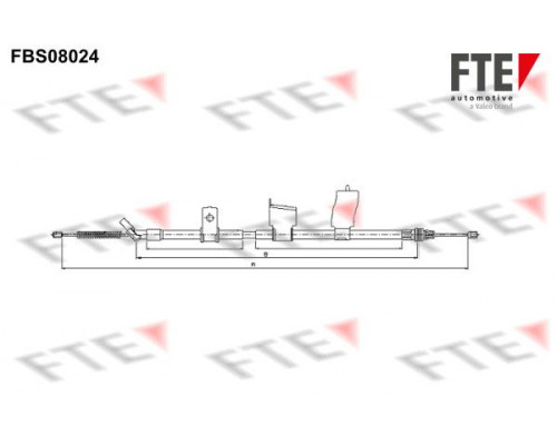 FBS08024 FTE Трос стояночного тормоза левый для Nissan Qashqai (J10) 2006-2014