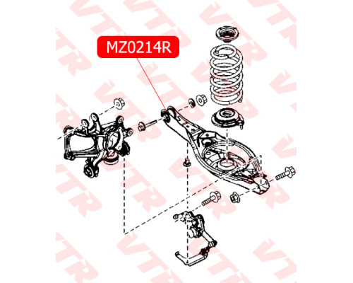 MZ0214R VTR Сайлентблок заднего попер. рычага