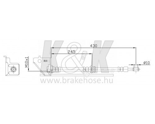 FT0670 K&K Шланг тормозной передний правый