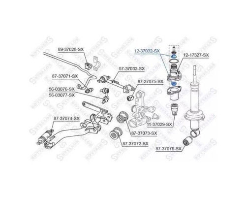 12-98199-SX Stellox Сайлентблок переднего амортизатора верхний