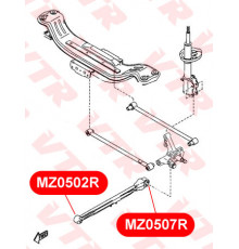 MZ0507R VTR Сайлентблок продольной тяги задний (п.з.к.) для Mazda 626 (GF) 1997-2002