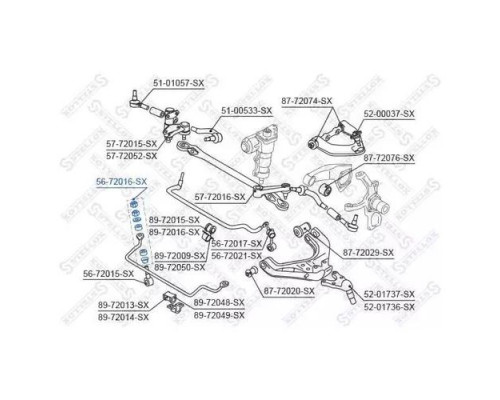 56-72016-SX Stellox Р/к стойки переднего стабилизатора для Mitsubishi Pajero/Montero II (V1, V2, V3, V4) 1991-1996