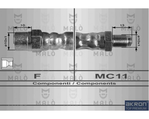 8289 Malo/Akron Шланг тормозной задний