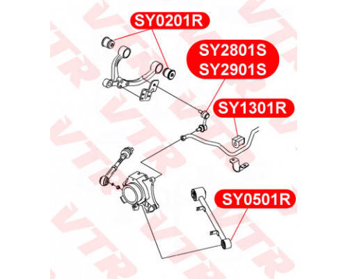 SY1301R VTR Втулка (сайлентблок) заднего стабилизатора