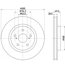 ND1128K Nisshinbo Диск тормозной передний вентилируемый