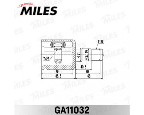 GA11032 Miles ШРУС внутренний передний