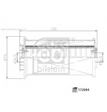 172694 Febi Фильтр топливный для Dodge Ram 2009-2019