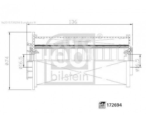 172694 Febi Фильтр топливный для Dodge Ram 2009-2019