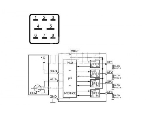 MHG11 Mahle / Knecht Реле свечей накала