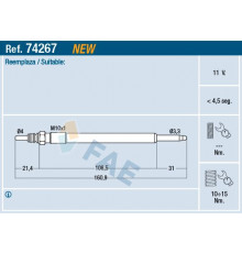 74267 FAE Свеча накаливания