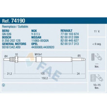 74190 FAE Свеча накаливания