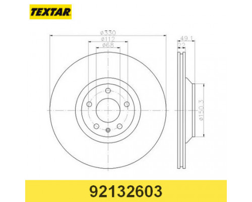 92132603 Textar Диск тормозной задний для Audi A6 [C6,4F] 2004-2011