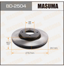 BD-2504 Masuma Диск тормозной передний вентилируемый