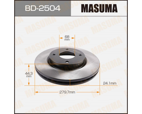 BD-2504 Masuma Диск тормозной передний вентилируемый