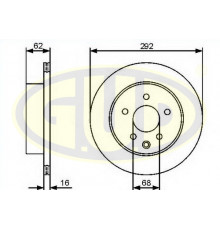 GDB116119 G.U.D Диск тормозной задний