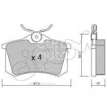 822-100-1 Cifam Колодки тормозные задние дисковые к-кт