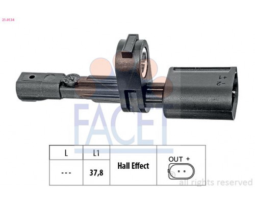 21.0134 Facet Датчик ABS задний