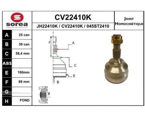 CV22410K EAI ШРУС наружный передний