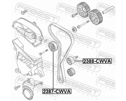 2387-CWVA FEBEST Ролик-натяжитель ремня ГРМ