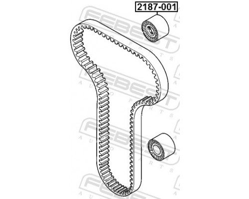 2187-001 FEBEST Ролик-натяжитель ремня ГРМ для Ford Focus I 1998-2005