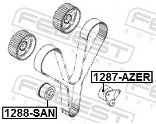 1287-AZER FEBEST Ролик-натяжитель ремня ГРМ