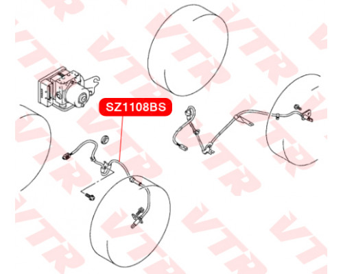 SZ1108BS VTR Датчик ABS передний правый для Suzuki Swift 2004-2010