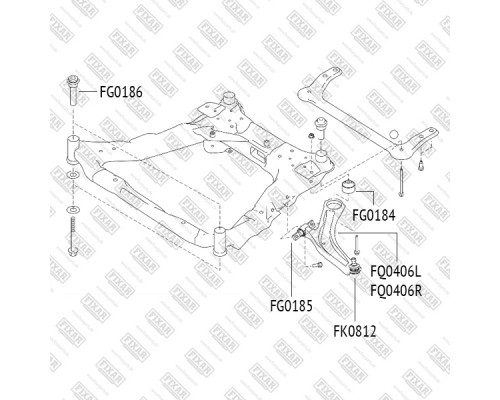 FK0812 Fixar Опора шаровая передней подвески