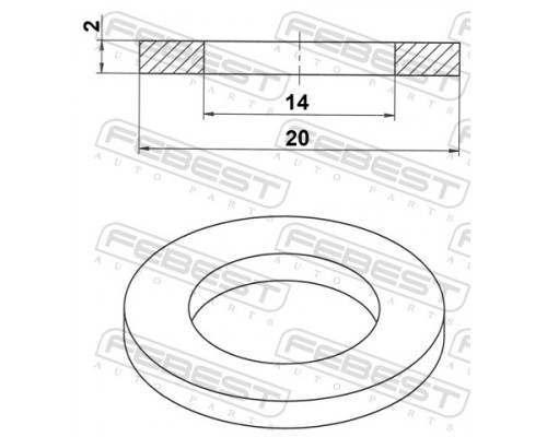 88430-142020F FEBEST Прокладка сливной пробки