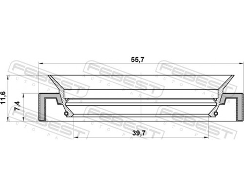 95HAY-41550712X FEBEST Сальник промежуточного вала